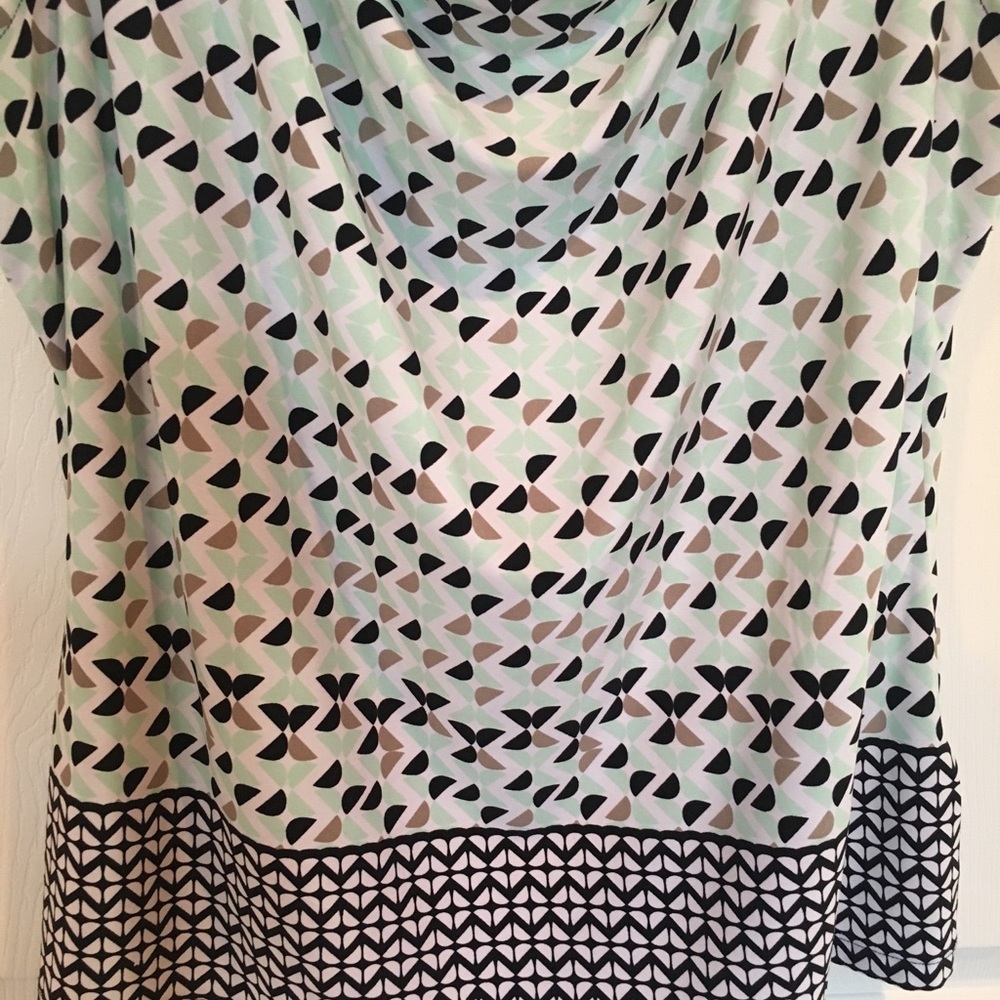 Calvin Klein Green, Taupe, Black Stretch Top - Picture 5 of 5